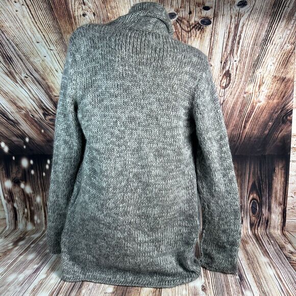 Wooden Ships Sz X Small Grey Mohair Wool Blend Cardigan Sweater Knit Top Pockets - Picture 4 of 8